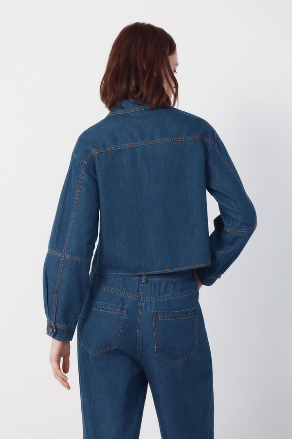 Cortefiel Camisa denim Soft Azul