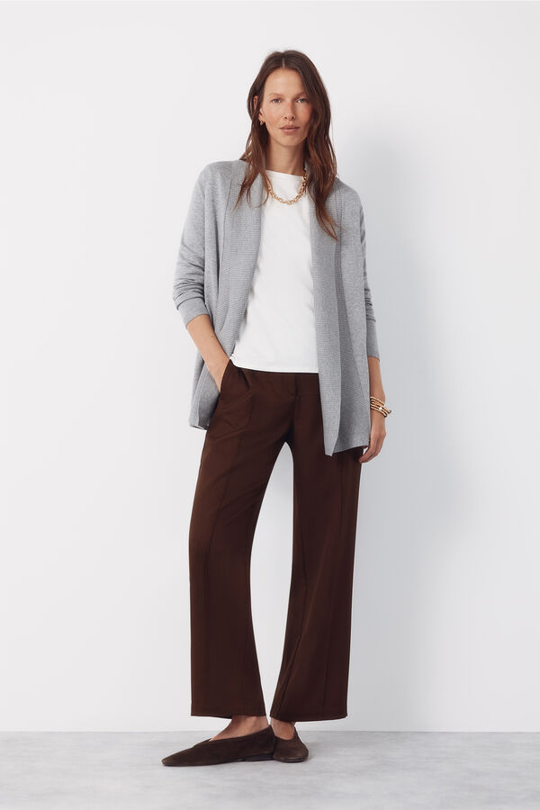 Cortefiel Cardigan with shawl neckline Grey