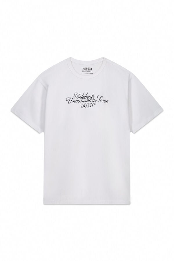 OOTO Camiseta gráfica lavada Blanco