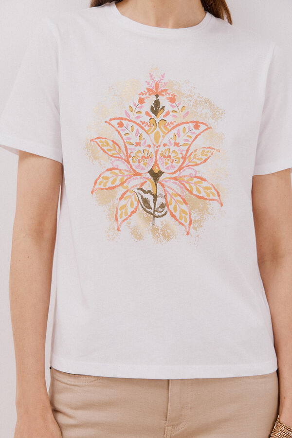 Cortefiel Printed t-shirt White