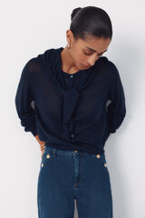 Cortefiel Jersey-knit basic jacket Navy
