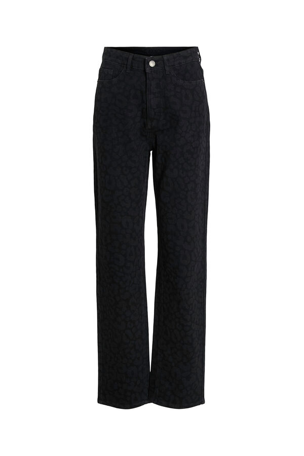 Vila Calça calça com estampa animal Preto