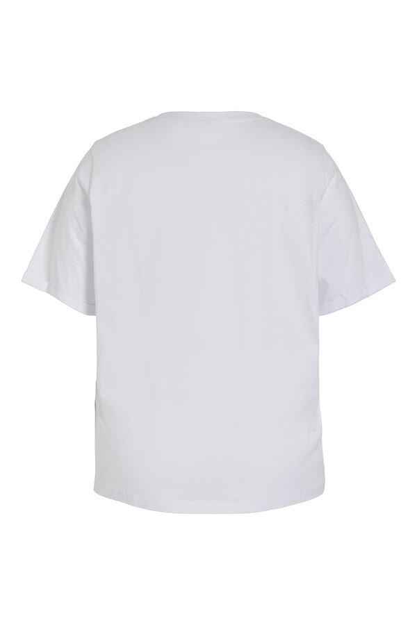 Cortefiel Curve printed short-sleeved T-shirt White