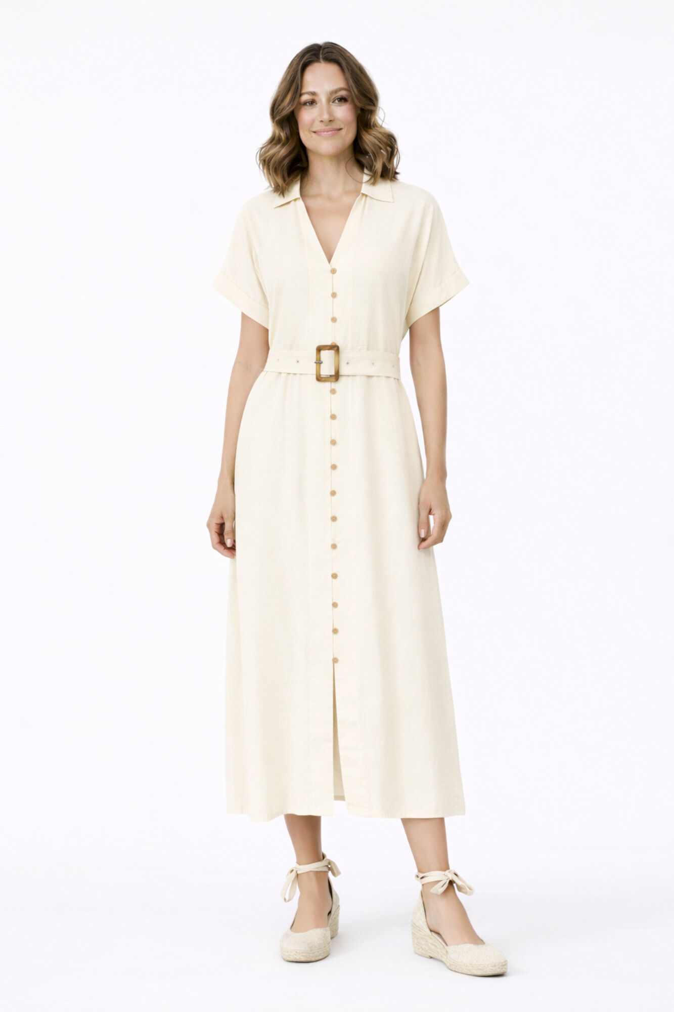 Vila Linen shirt midi dress