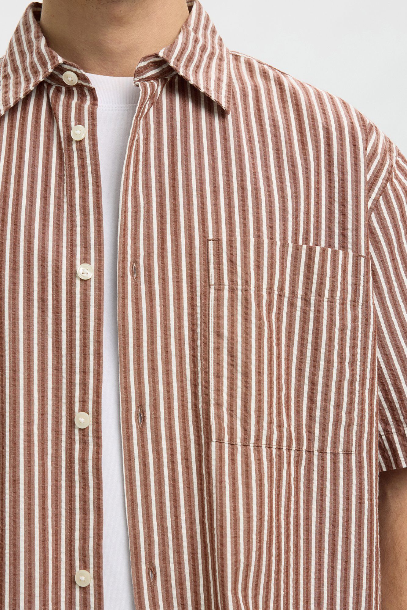 Selected Camisa tejido estructura manga corta