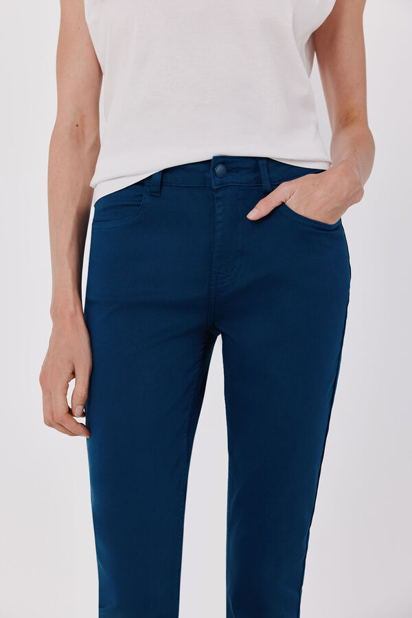 Cortefiel Jeans skinny crop color Azul