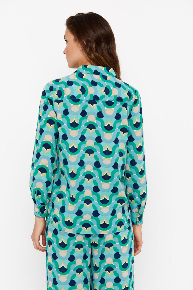 Cortefiel Sustainable printed shirt Printed green