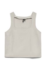 Vero Moda Top cropped em linho Tostado