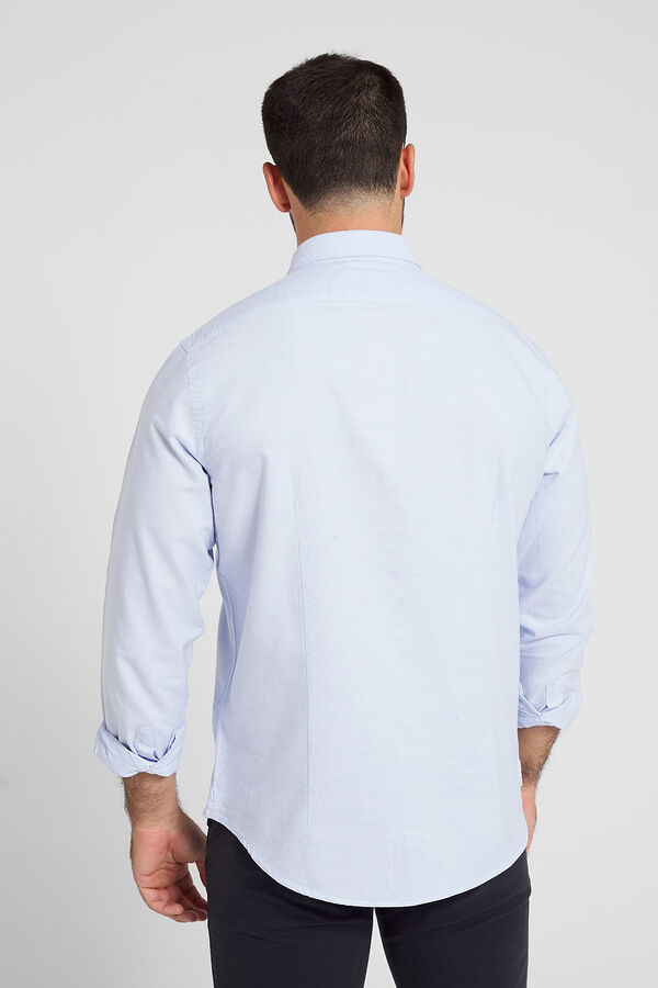 Cortefiel Line casual sky blue Oxford shirt Turquoise