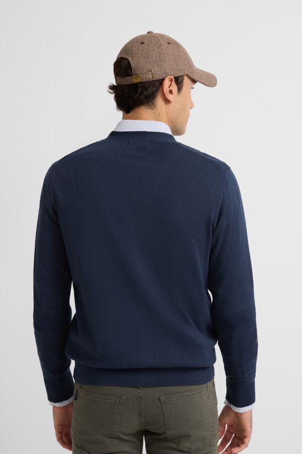 Silbon Cardig&atilde; liso cl&aacute;ssico Azul