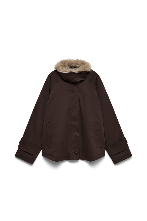 Vero Moda Casaco curto gola alta Castanho