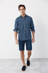 Cortefiel Regular fit Bermuda shorts Blue