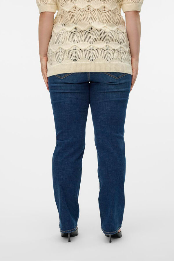 Vero Moda Curve Jeans recto talla grande Azul marino