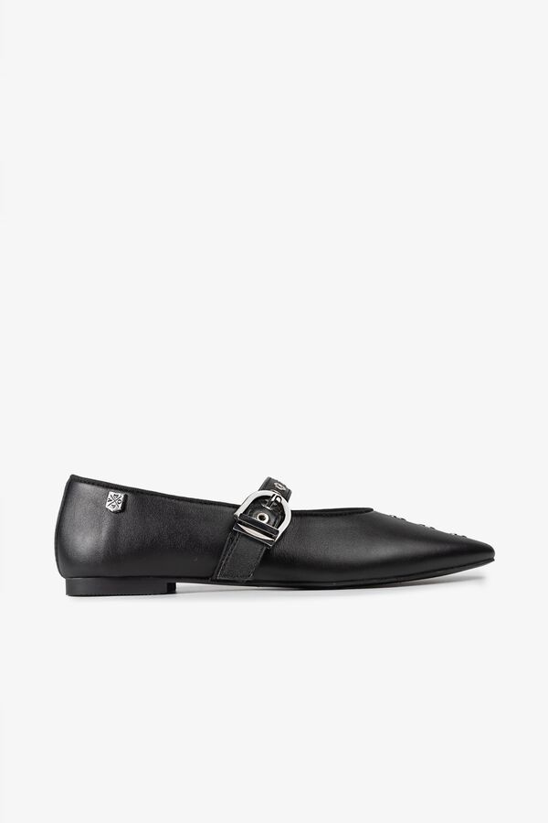 Popa Luzetta nappa ballet flats Black