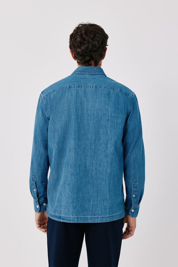 Cortefiel Sobrecamisa de ganga Azul