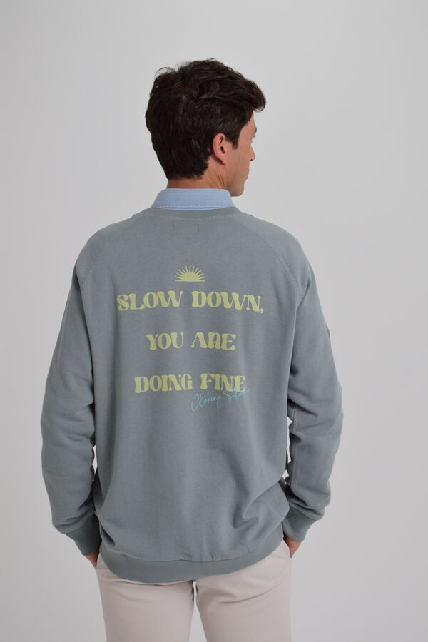 Cloking Aproveite o sweatshirt agora lavado Azul