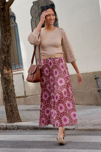 Cortefiel Walda pleated skirt Multicolour