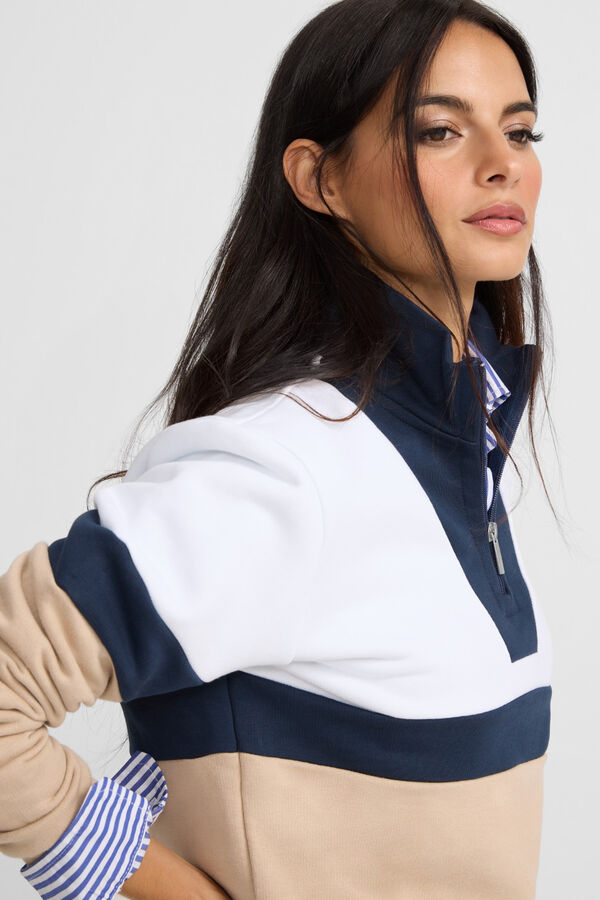 Silbon Sweatshirt feminino tricolor Multicolorido