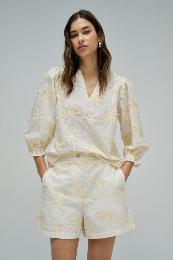 Salsa Jeans Textured 3D knit look blouse Ivory