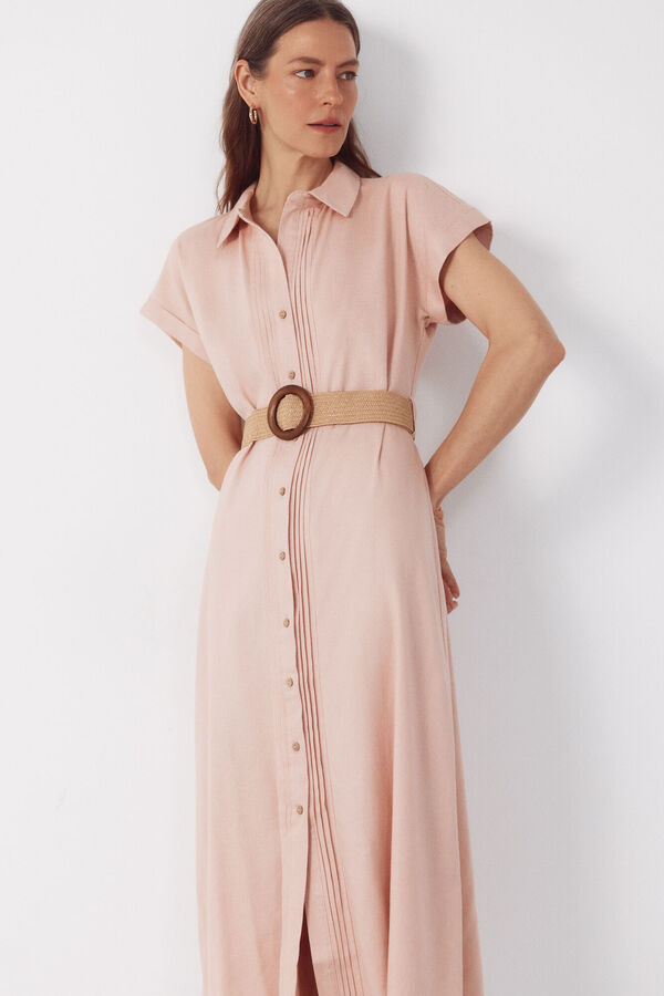 Cortefiel Linen dress Pink