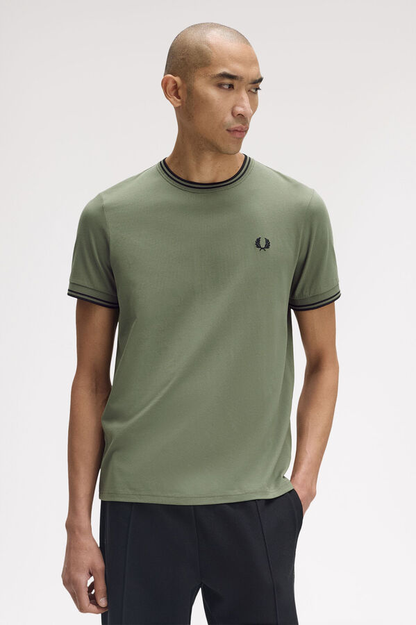 Fred Perry T-shirt masculina de manga curta  Verde