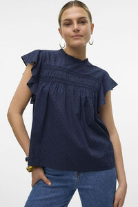 Vero Moda Blusa fluida de gola redonda
