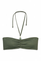 Cortefiel Bandeau bikini top Kaki