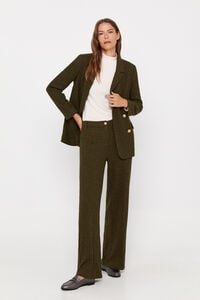 Cortefiel Jersey-knit trousers with striped texture Kaki