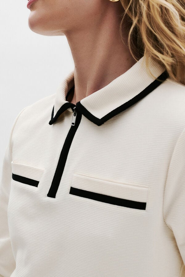 Caroll Polo manga 3/4 Branco