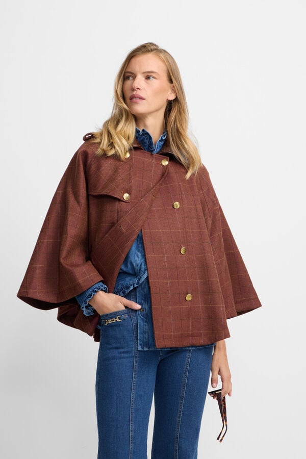 Silbon Camada com detalhes em couro xadrez Castanho