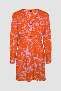 Cortefiel Short printed dress Orange