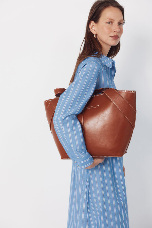 Cortefiel Striped shirt dress Printed blue