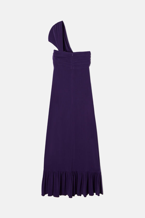 Silbon Vestido punto asimetrico Morado