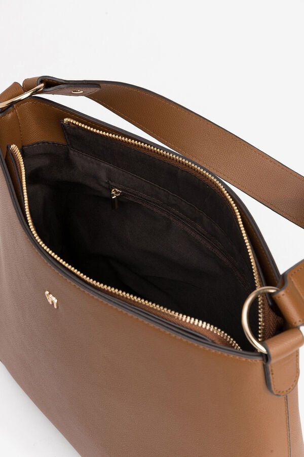 Vilanova Mala de ombro efeito pele Castanho