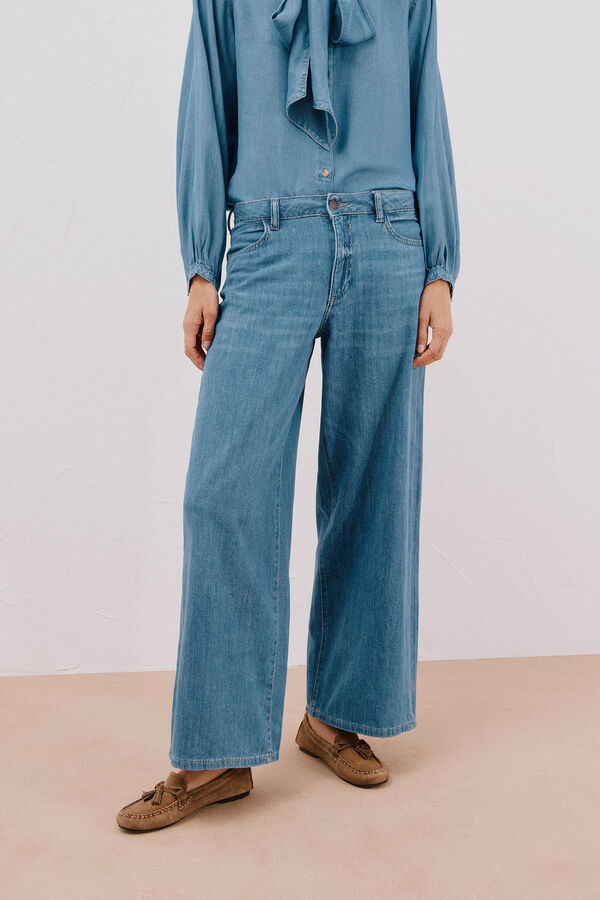 Cortefiel Long palazzo jeans  Blue
