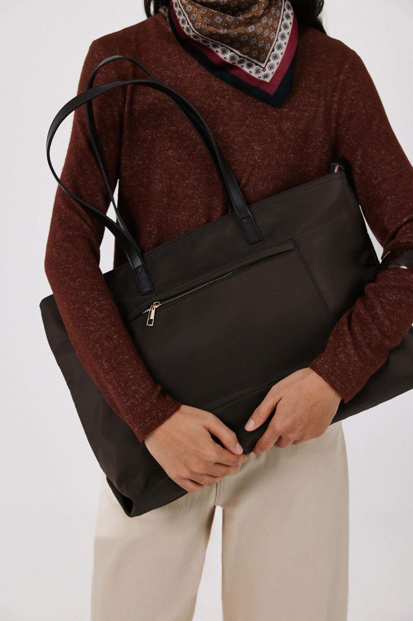 Cortefiel Nylon large shopper bag