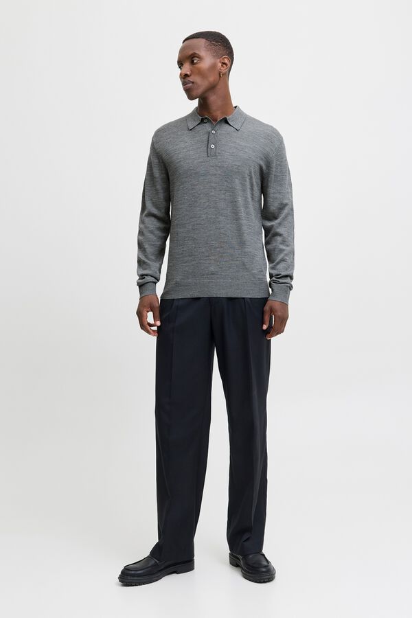 Jack & Jones Polo de malha merino Cinzento