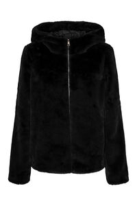 Cortefiel Faux fur jacket  Black