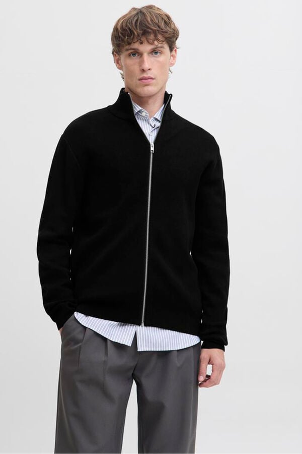 Jack & Jones Casaco de malha de malha estruturada Preto