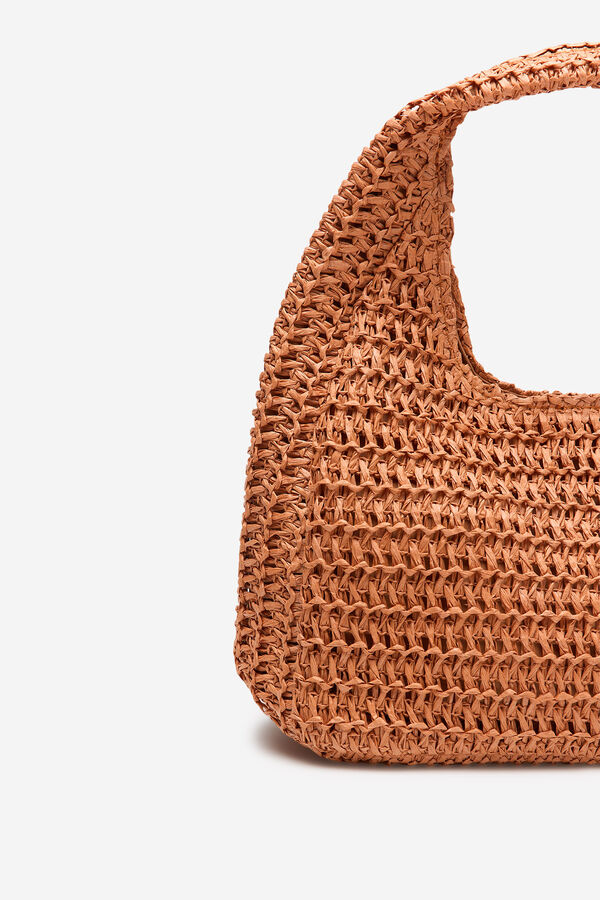 Cortefiel Bolso hobo trenzado Naranja