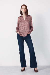 Cortefiel Printed satin mandarin shirt