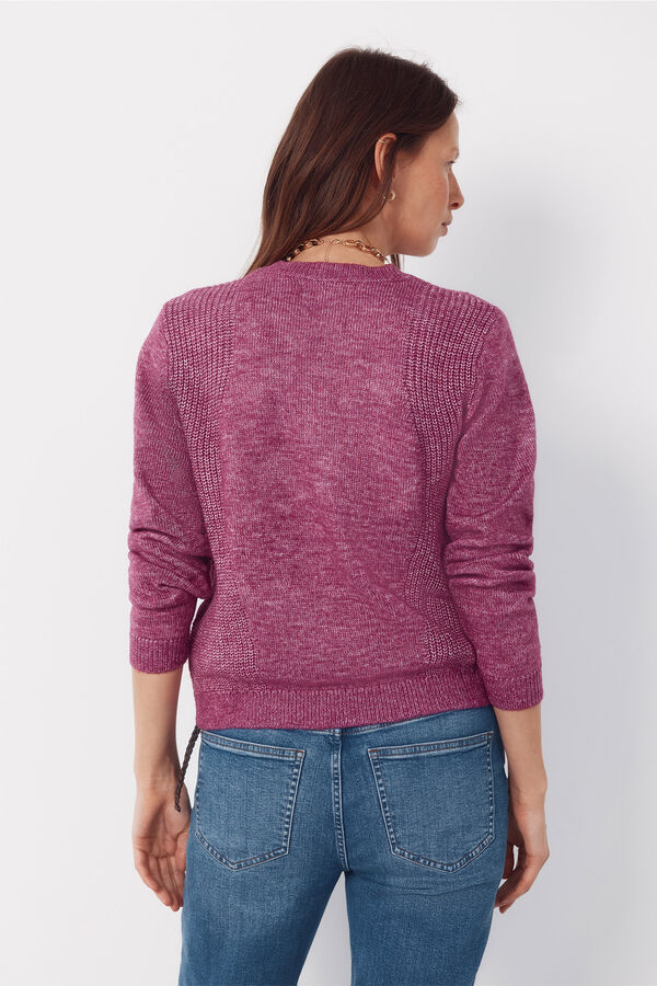 Cortefiel Combined knit jumper Purple