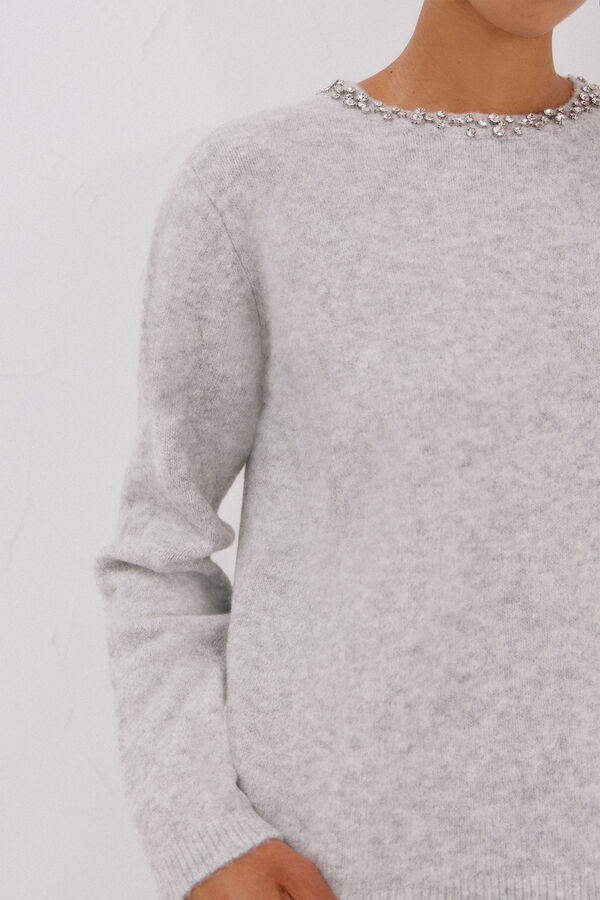 Cortefiel Jersey punto joyas Grey