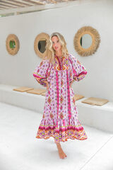 Jaase Vestido midi Camille Rosa
