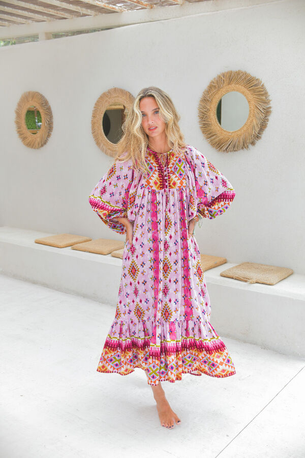 Jaase Vestido midi Camille Rosa