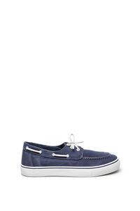 Cortefiel Washed cotton boat shoe Navy