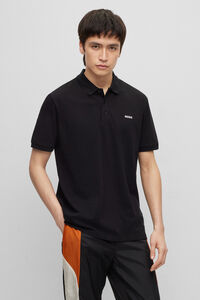 Cortefiel Short sleeve polo shirt Black