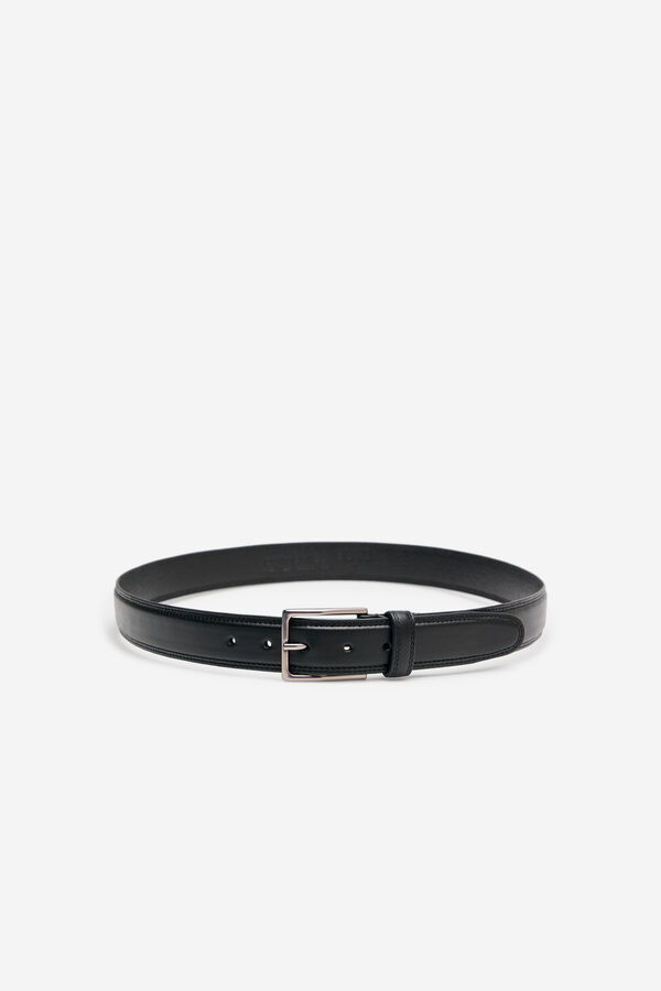 Cortefiel Leather sport belt Black