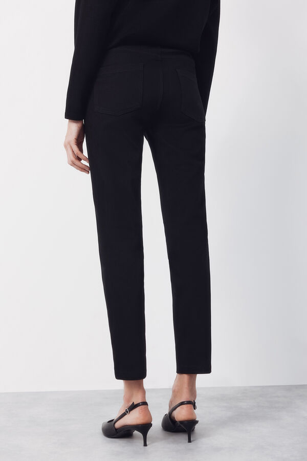 Cortefiel 5-pocket cut leggings Black