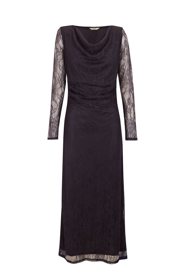 Slowlove Vestido longo de renda Cinzento